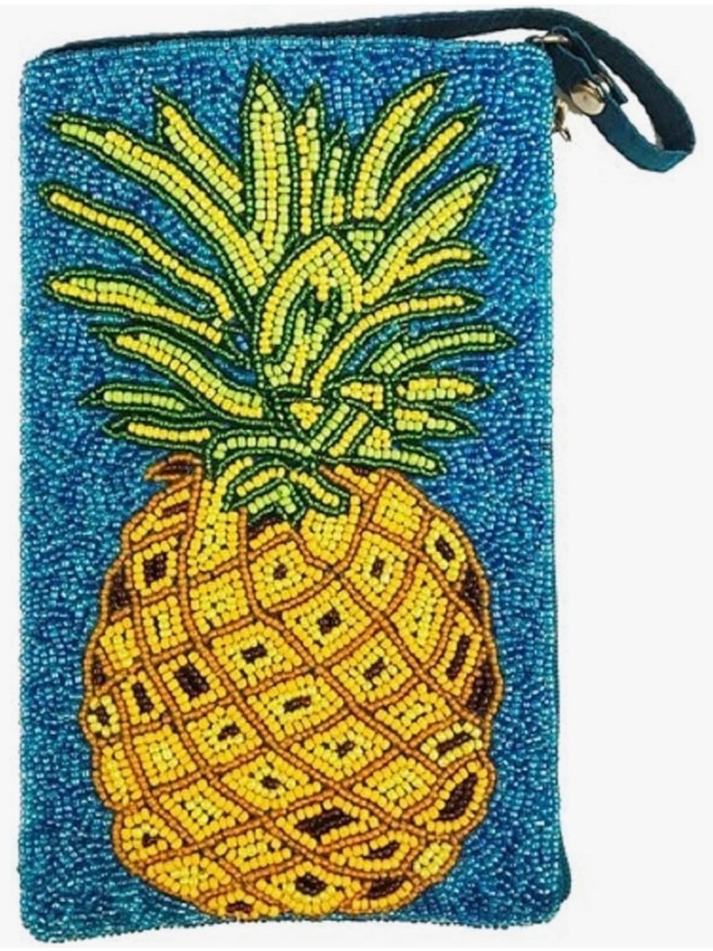 Bamboo Trading Company Pineapple Crush Beaded Wristlet / Crossbody Bag - Picture 2 of 7